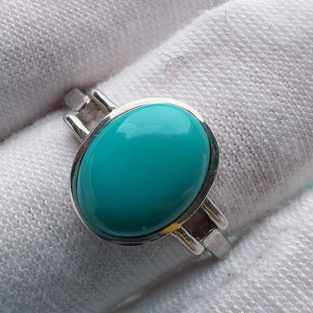 绿松石银S925镶嵌戒指