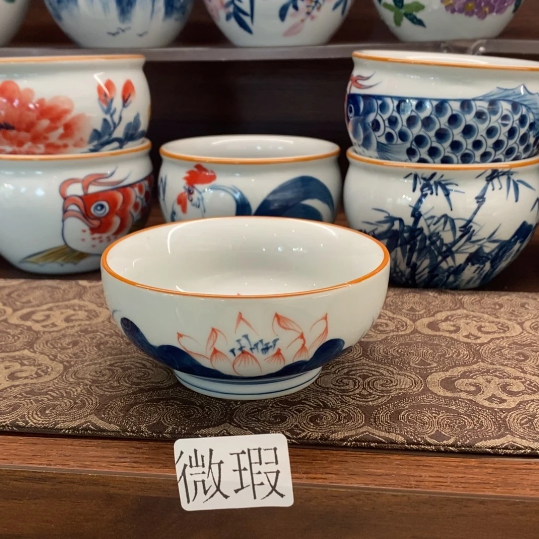 釉下彩老陶泥手工绘制