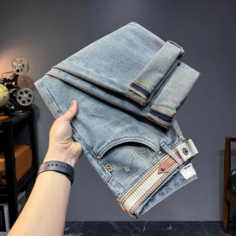 [长裤]25年春夏品质款轻奢潮牌男士牛仔裤宽松锥形长裤无弹力