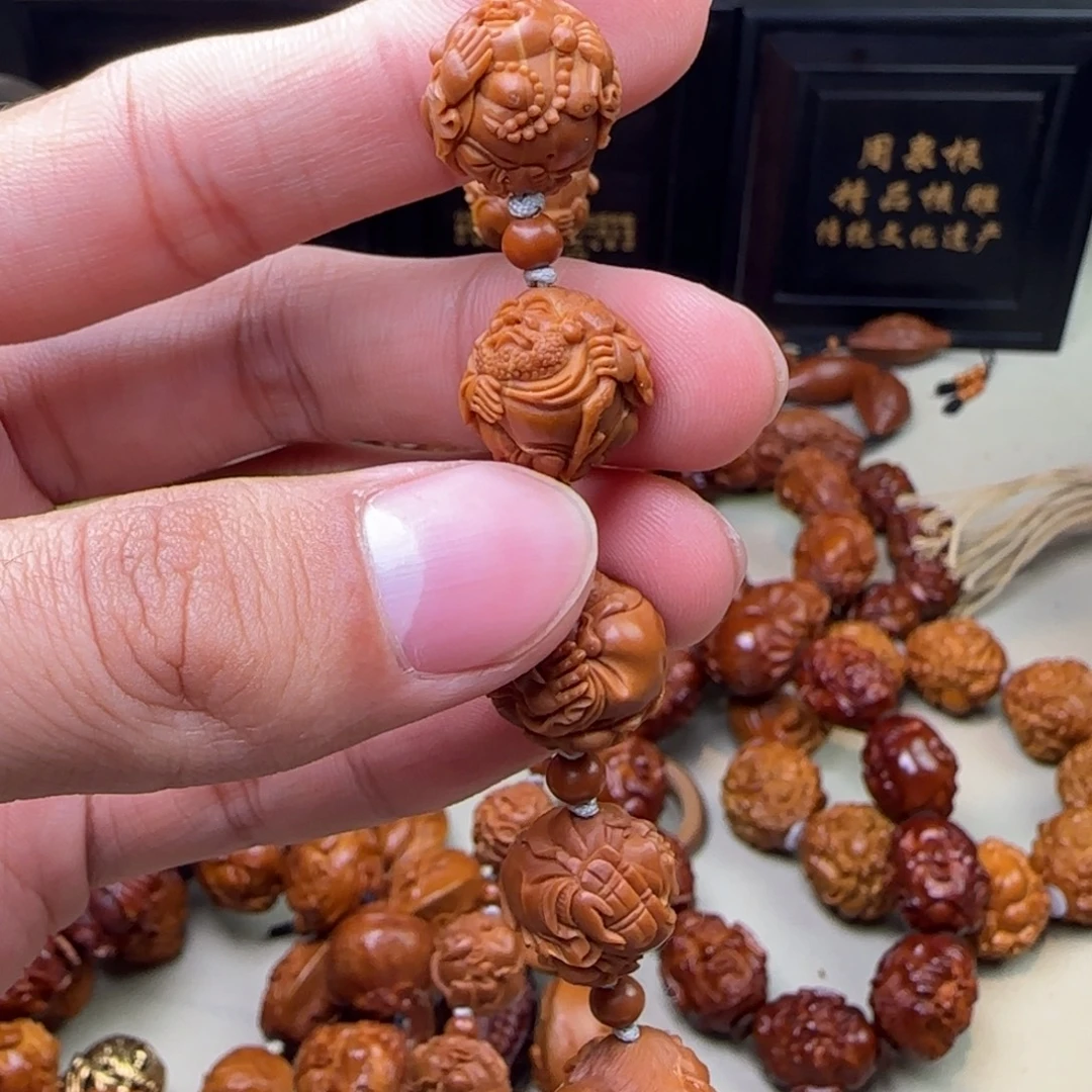 手串/手链橄榄核纯手工雕刻群仙汇