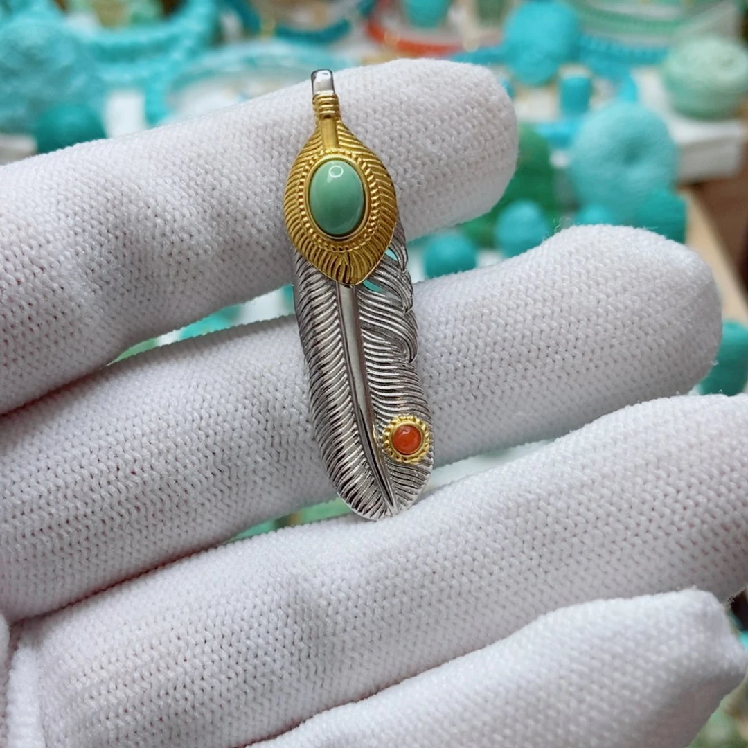 绿松石银S925镶嵌珠子