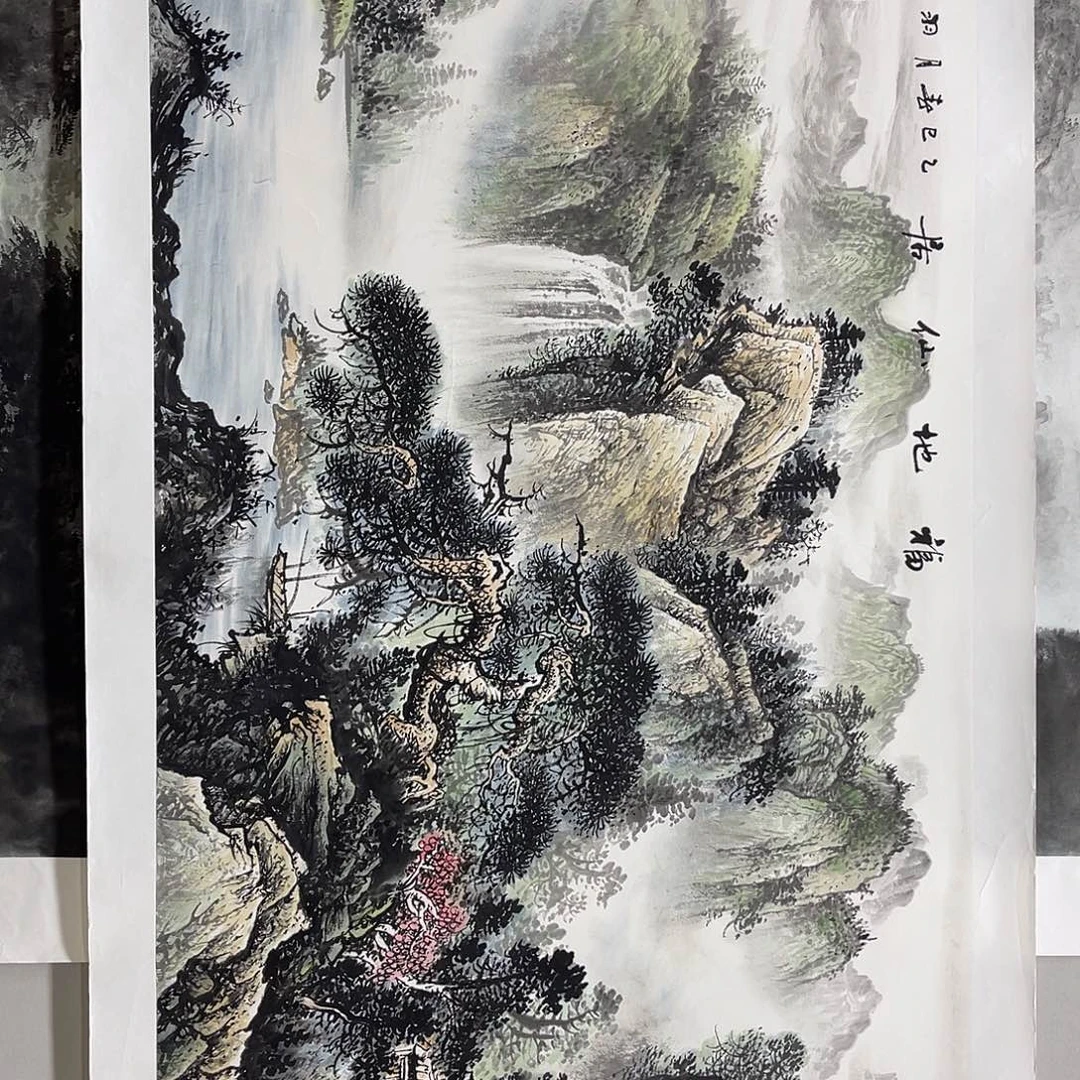 国画梁羽杰140/70青绿山水