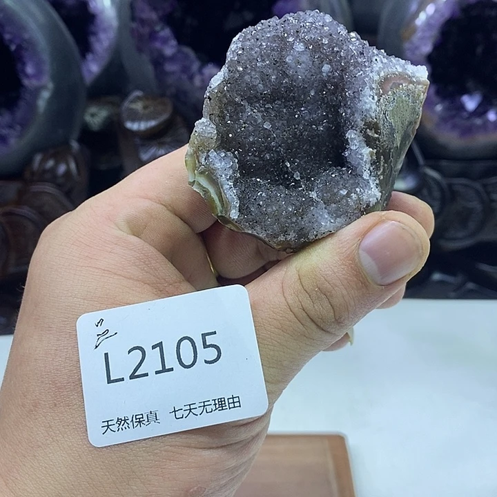 水晶1未镶嵌紫晶镇小摆件