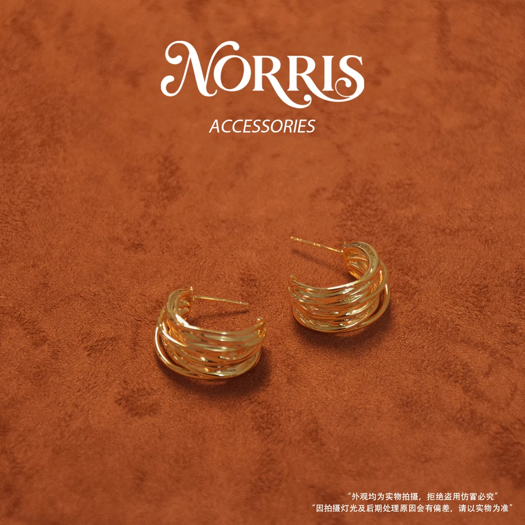 铜合金耳饰 Norris设计师款缠绕耳钉C7087