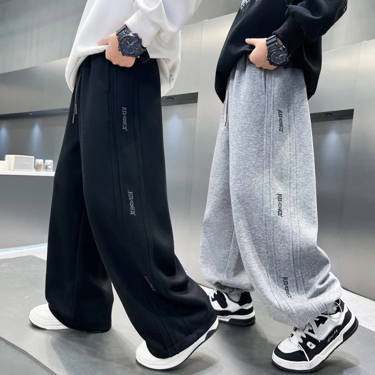 男童裤子秋装2025新款儿童春秋裤运动裤中大童直筒裤男孩韩版长裤