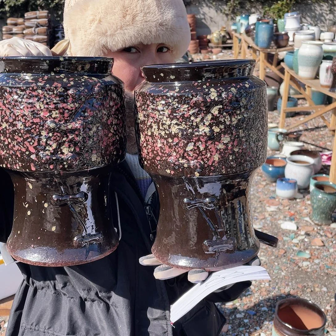 红陶王嫂花盆0127-49