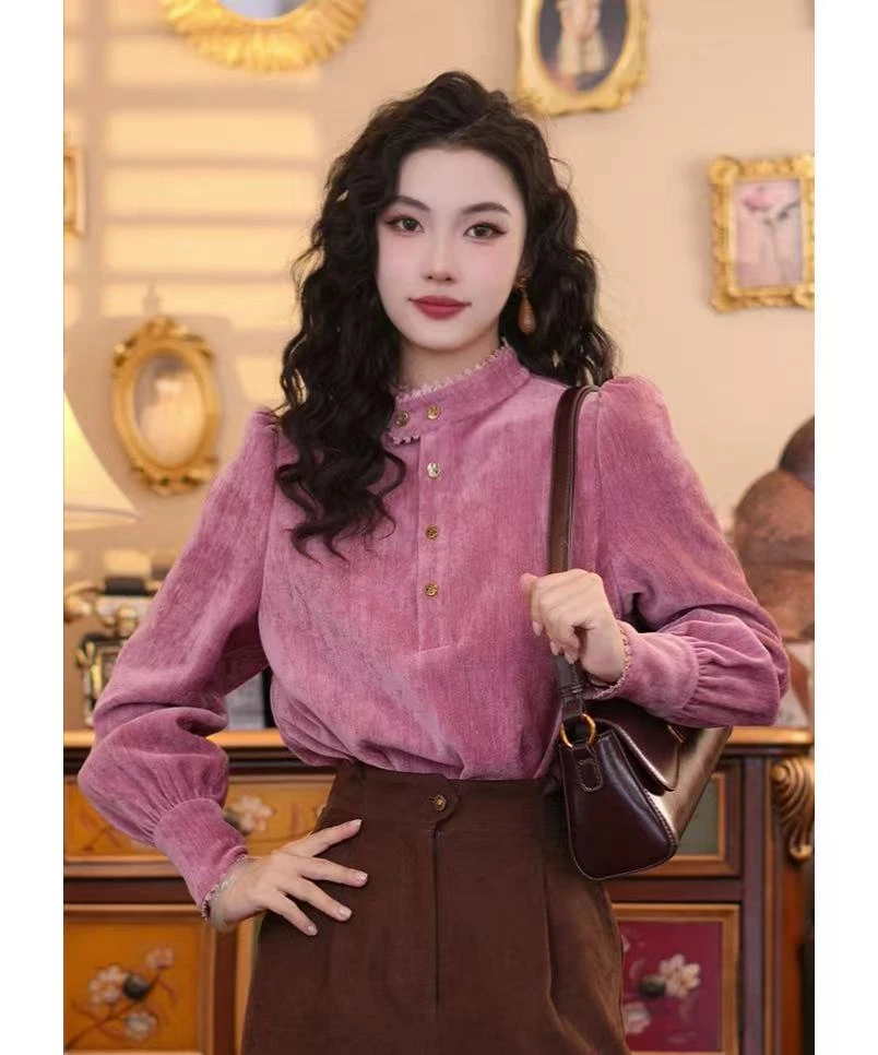 西西【粉雾町】秋冬款气质上衣01253