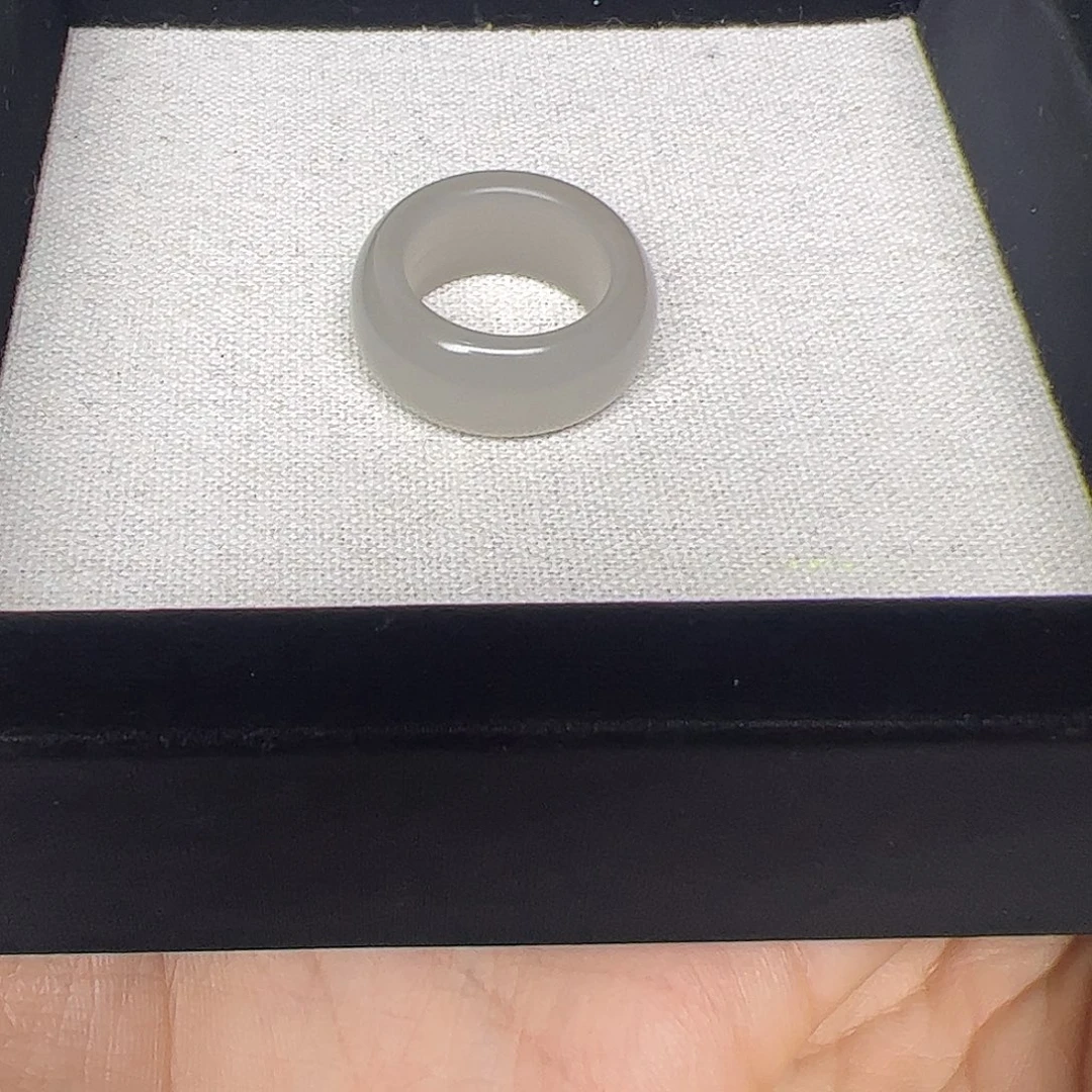 和田玉戒指未镶嵌M****a18号藕粉小宽版