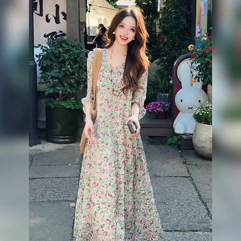 【Linda姐高端线】夏季新款气质长裙时尚法式连衣裙AS5LYH0461