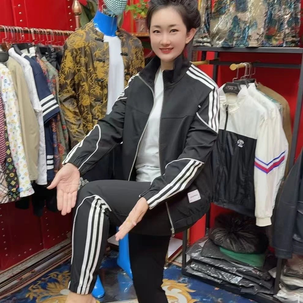 2025新款早秋修身轻奢简约休闲时尚百搭男士立领套装WH801