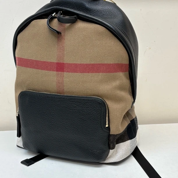 57164 黄麻织物+牛皮大号双包，尺寸：40x30x13cm