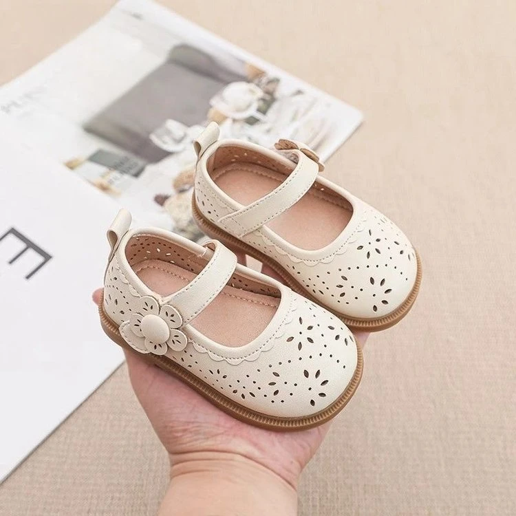 女童可爱镂空小皮鞋夏季新款女宝宝时尚公主软底夏季凉鞋女童鞋子
