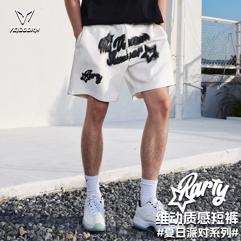【当季新品】维动夏日派对篮球短裤美式潮流运动宽松印花百搭