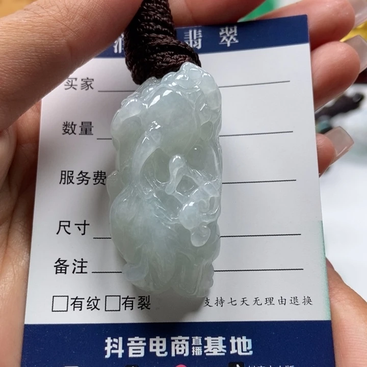 云***飞翡翠未镶嵌颈饰如意貔貅