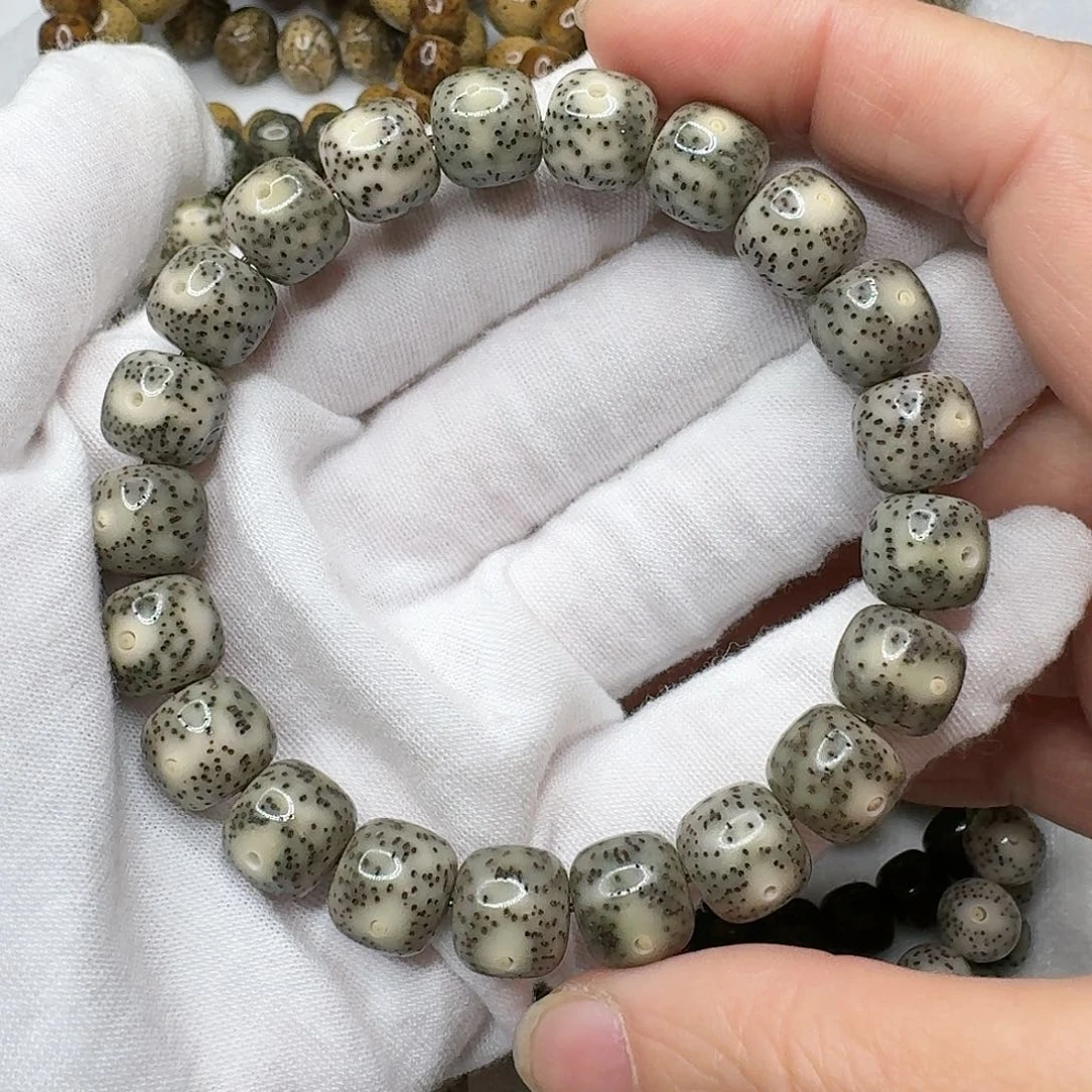 星月菩提手串11黑绿冰一线天同枝果