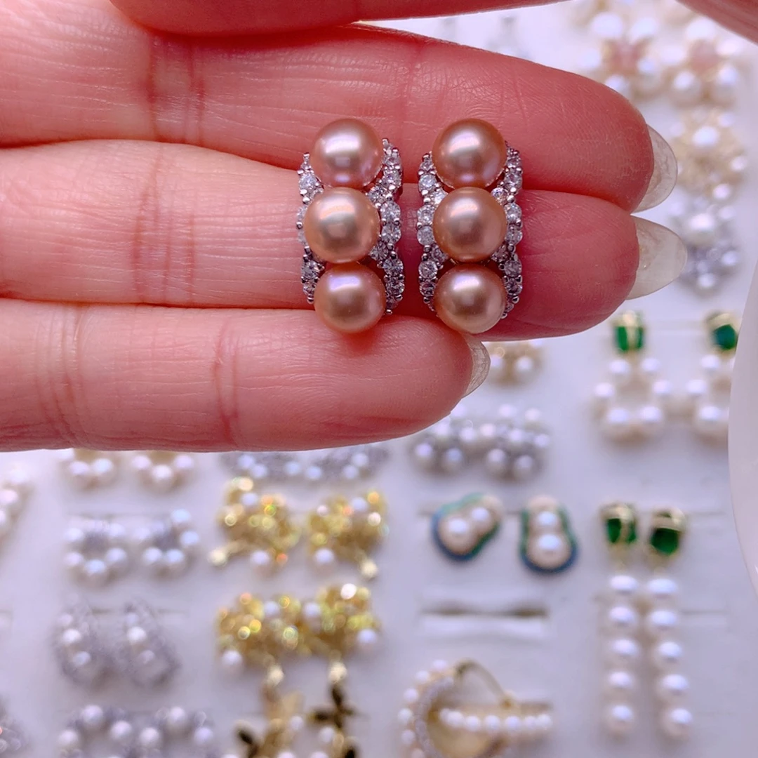 淡水珍珠合金耳饰