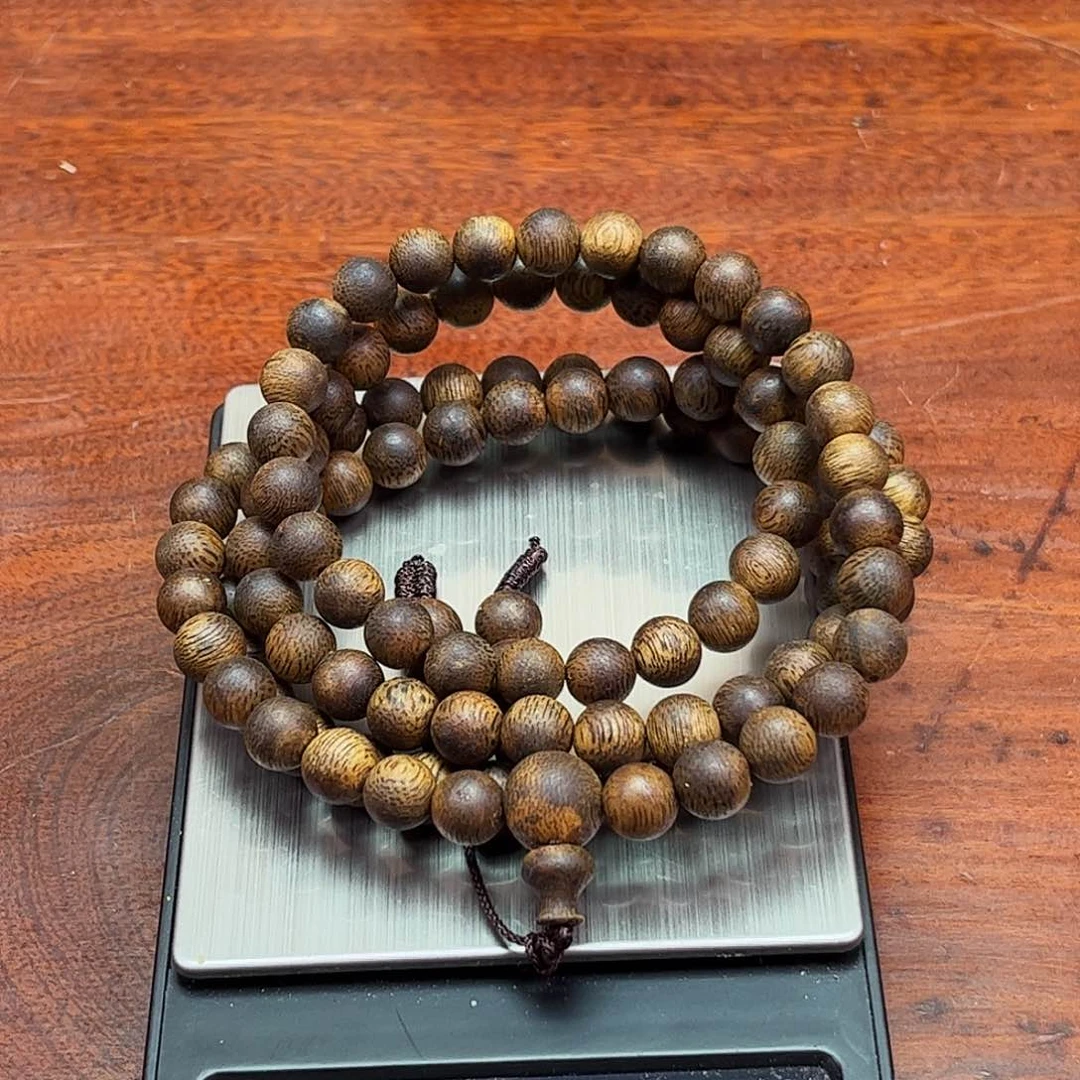 手串沉香奇楠沉香沉水浮卡7圆珠多圈一条18.5g