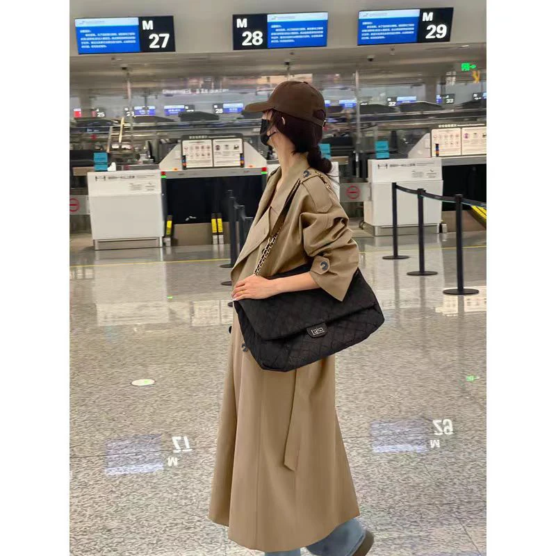高级感英伦风小个子收腰显瘦时尚中长款风衣女外套宽松韩版百搭