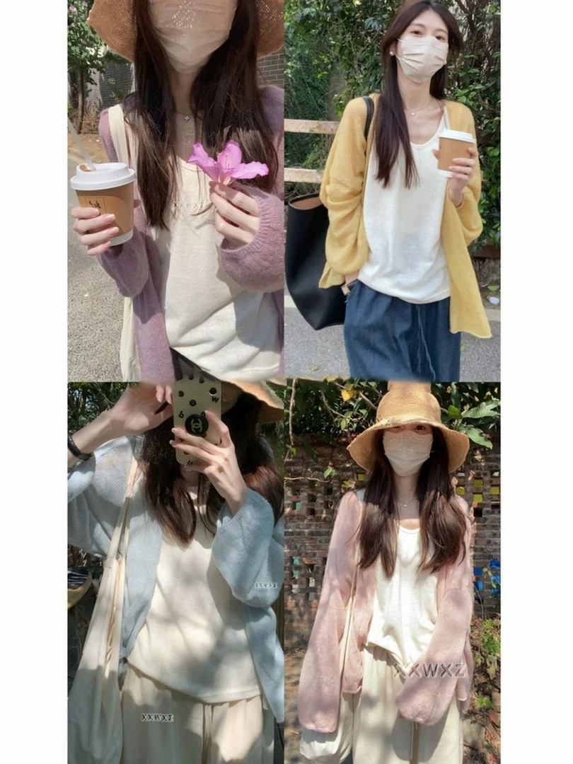 春夏新款【奶油衫】四色灯笼袖开衫松弛显瘦百搭宽松上衣