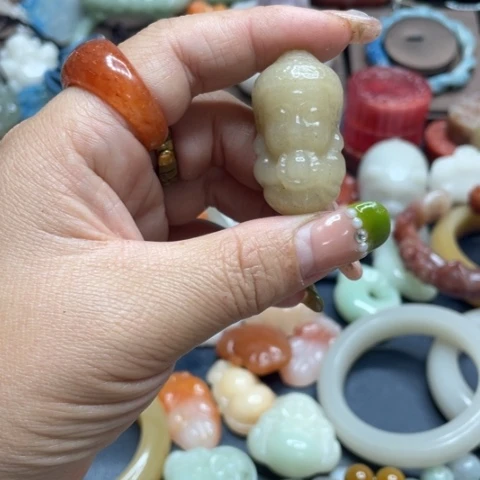 合金石英质玉（黄龙玉）手链