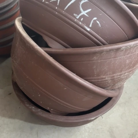 紫砂花盆100-4。         34-14.5