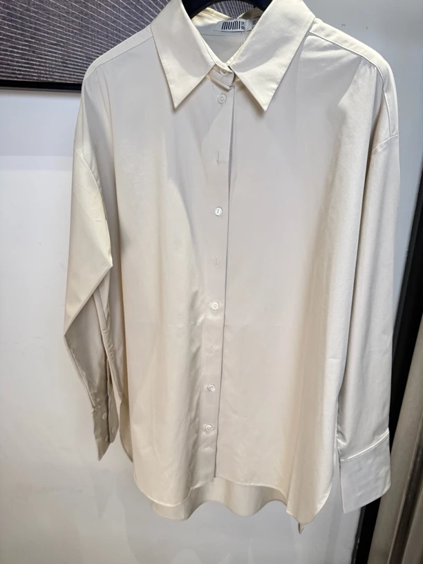 B035小众设计师宽松翻领长袖衬衫
