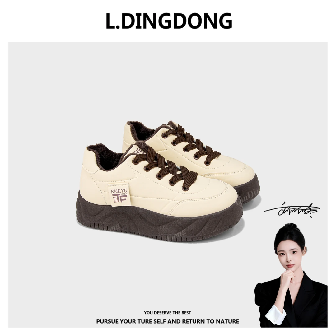 【刘叮咚女鞋】厚底板鞋女2026新款爆款小白鞋运动百搭防滑休闲女鞋