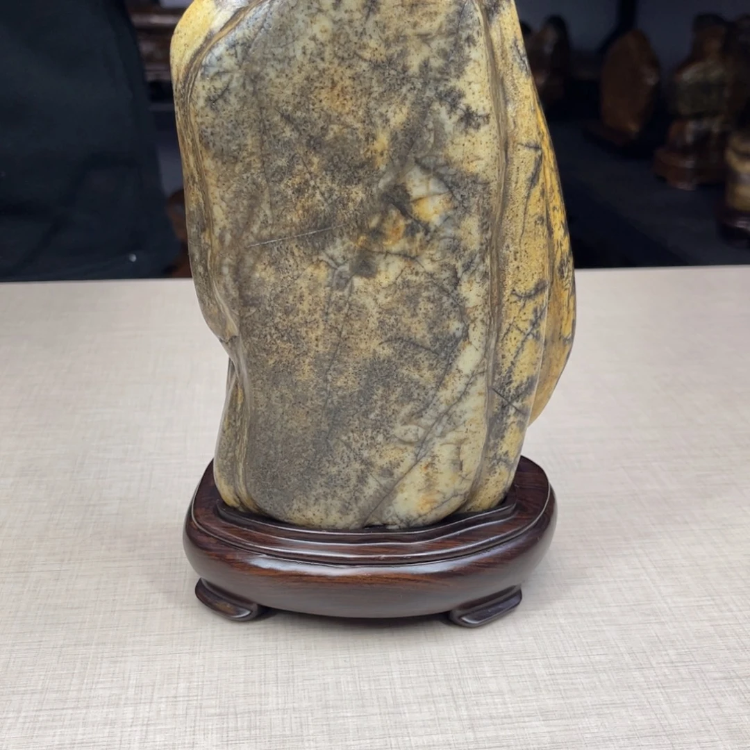 石材广西大化彩玉石配底座