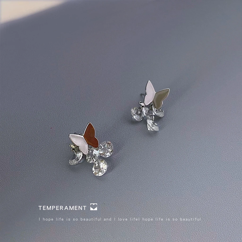 铜合金亚克力耳饰 @APRIL仙女风一款两戴流苏耳环清冷感手作锆石