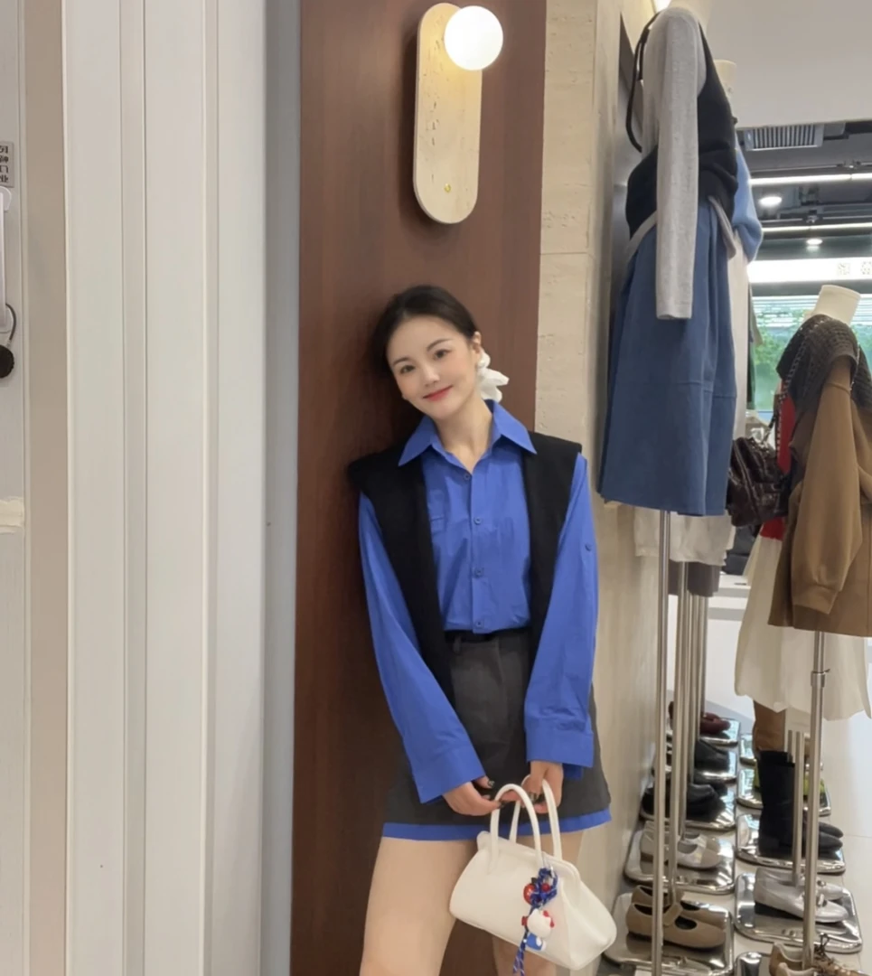 衬衣披肩韩系套装慵懒风时尚套装女装气质ol运动风森系