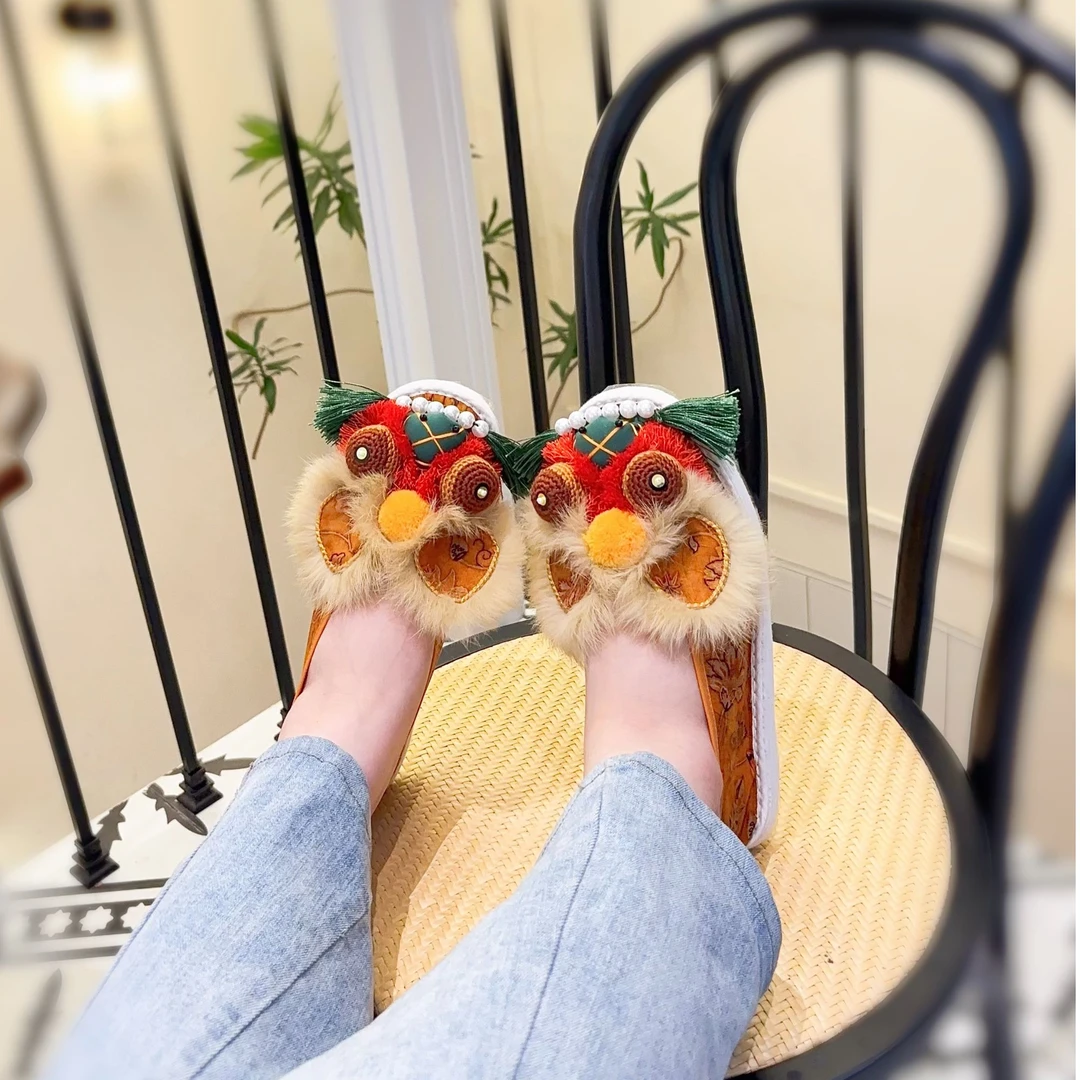 非遗网红虎头鞋纯手工千层底老北京布鞋舒适透气时尚百搭女鞋夏季