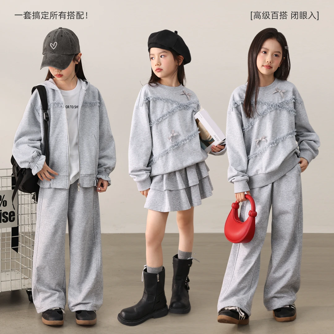 NORNOR陈大猪童装女童休闲套装秋季薄款女大童运动装儿童NB590053