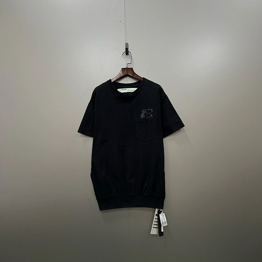 (ll) OFF White ow 警戒线人物印花短袖 XS码95新无配件 bc003459