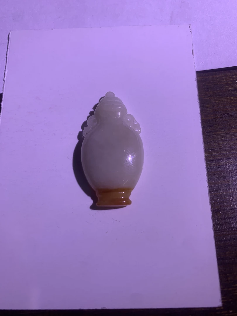 天然翡翠 A货花瓶 立体雕刻件未镶嵌玉坠平平安安