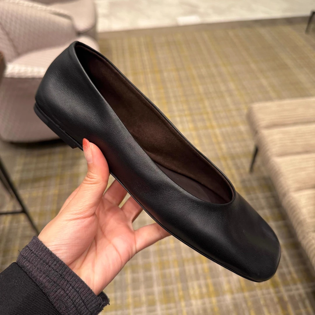 超软手工小羊皮气质单鞋女2025新款方头奶奶鞋浅口一脚蹬玛丽珍鞋