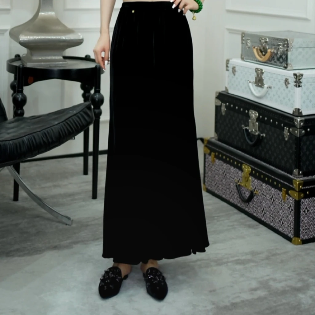 Betty Bairn【匠心/诗意】高定系列桑蚕丝短绒半裙25B-BW10726