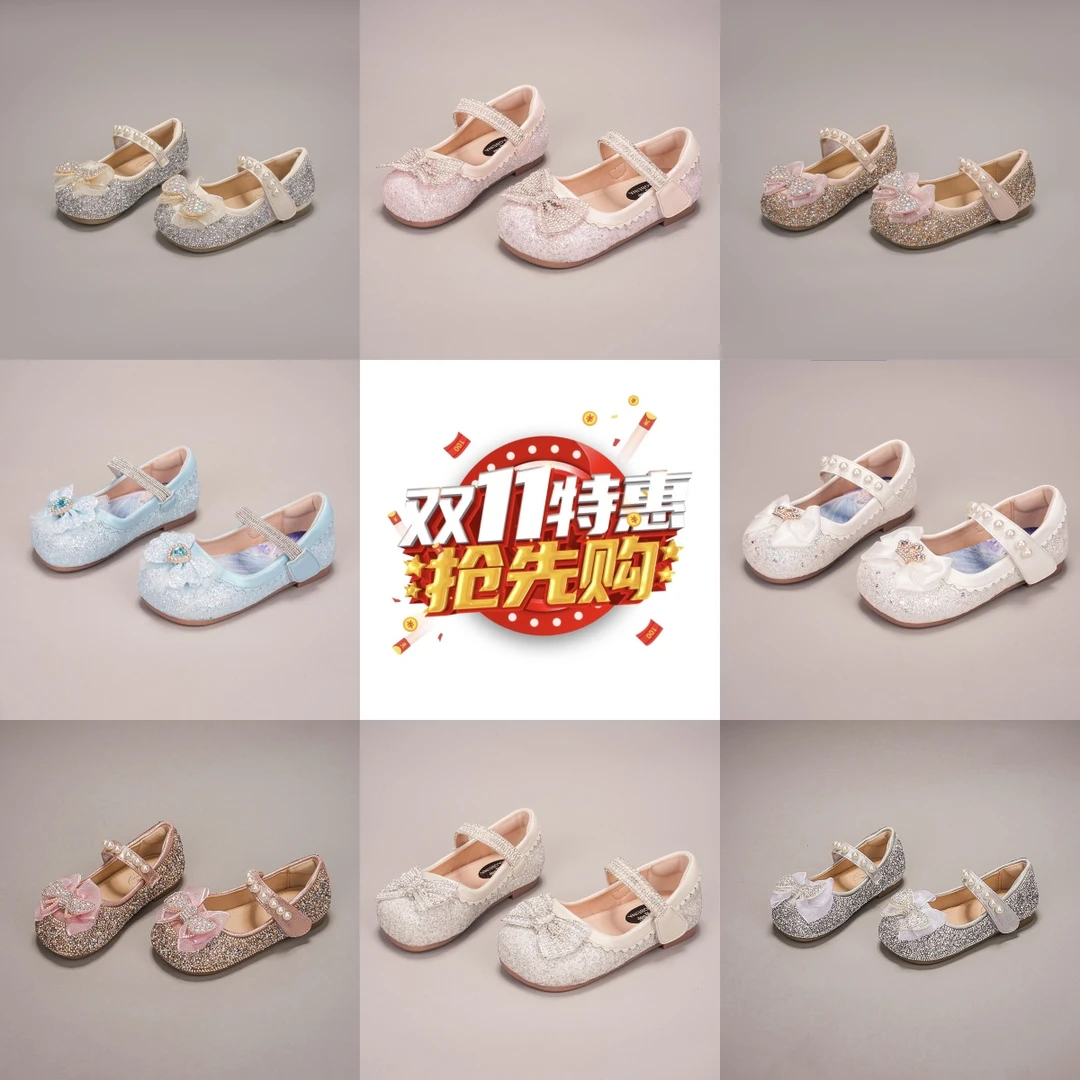 2025新款春夏儿童公主真皮小皮鞋宝宝水晶钻公主鞋断码清货儿女童