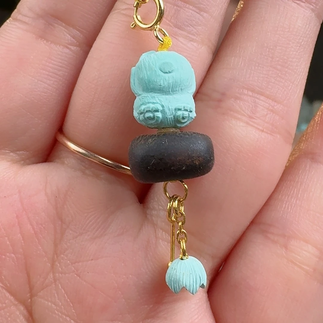 绿松石珠宝奇石18K金镶嵌