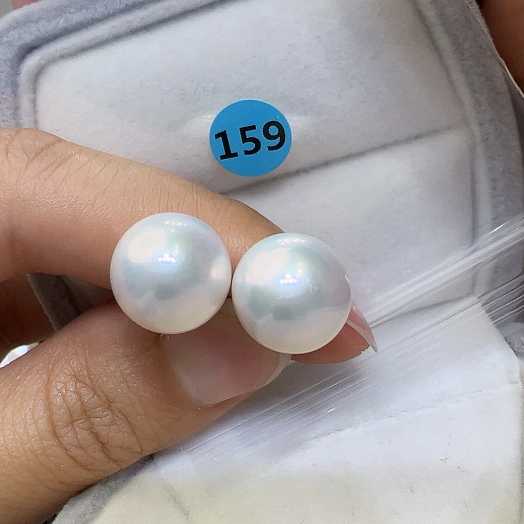 淡水珍珠银S925镶嵌耳饰