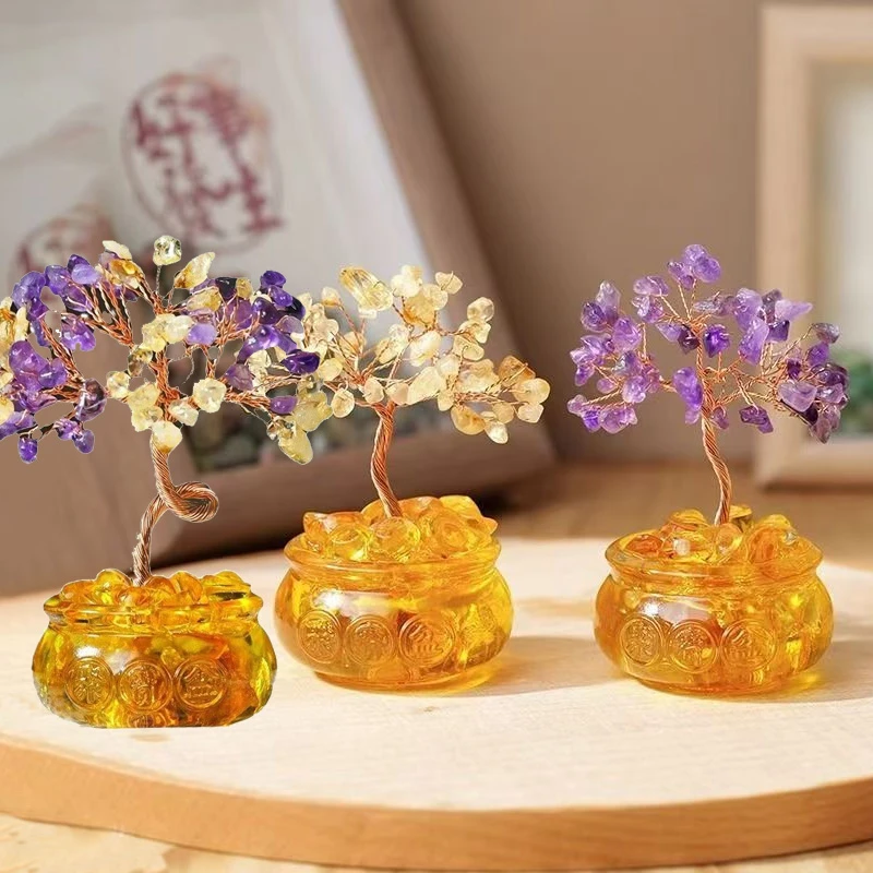 【九紫摇财树】聚宝盆家居客厅办公桌摆件（三款颜色随机发）