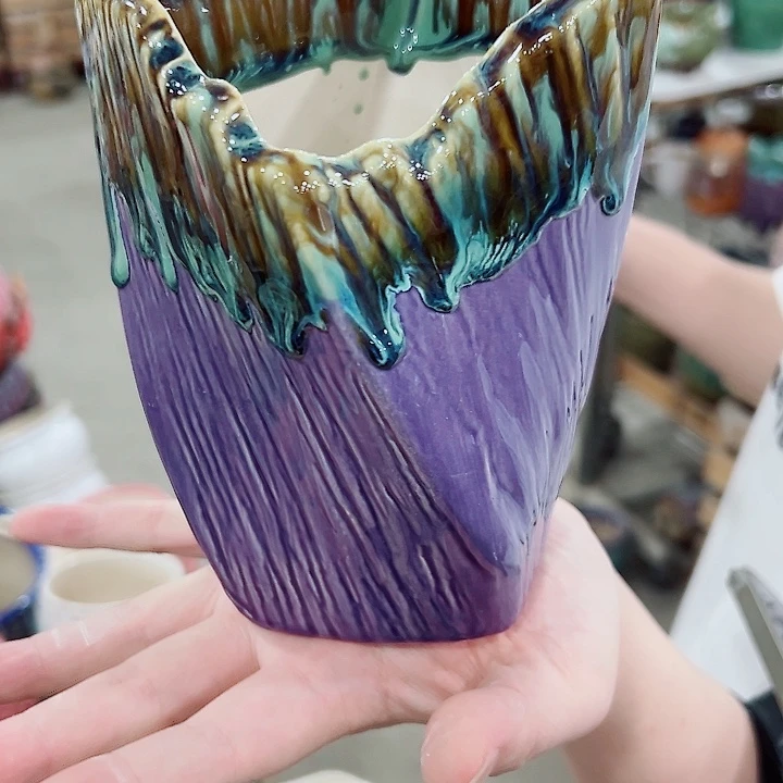 有孔.凑满10元发货多肉陶瓷花盆！