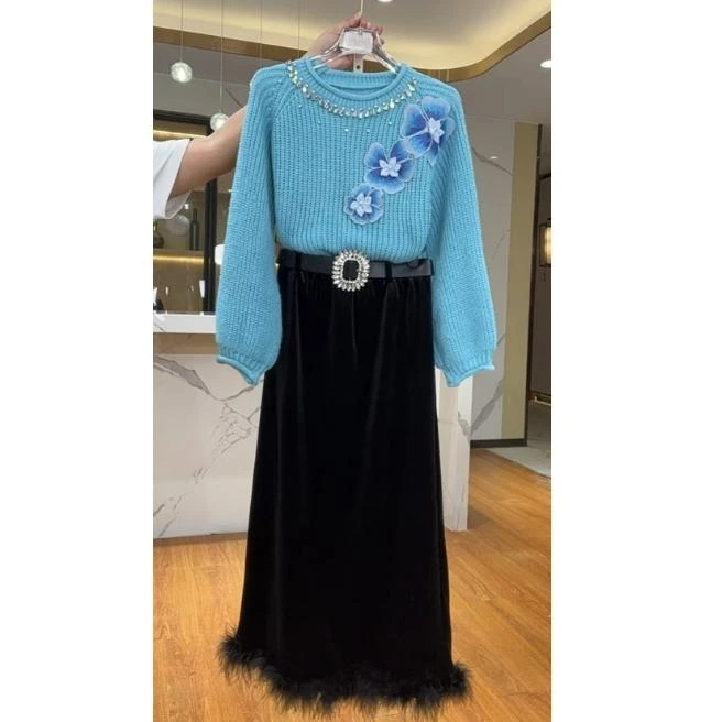 芙娜妮轻奢秋冬新款小众设计衬衫气质显瘦名媛女装两件套F2432142