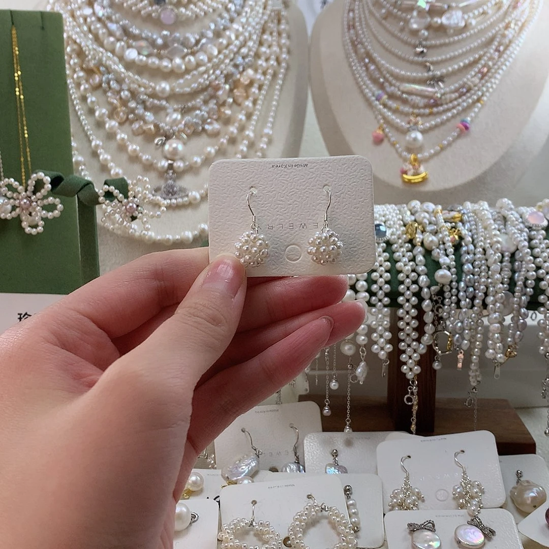 耳饰淡水珍珠银S925镶嵌