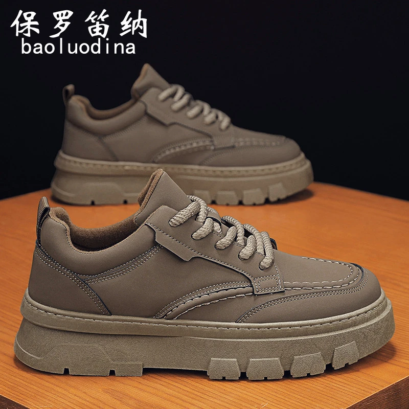 保罗笛纳男鞋2025新款秋季男士时尚运动休闲劳保登山鞋防滑板鞋男