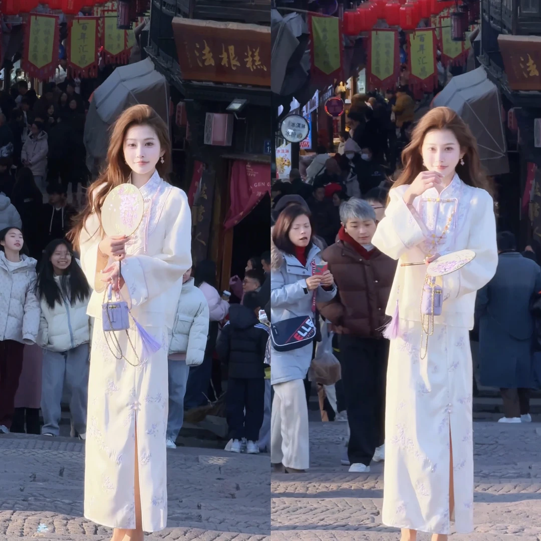 【婷婷】《如岚》紫白撞色双色金线刺绣套装 TTZ2SC026【Q】