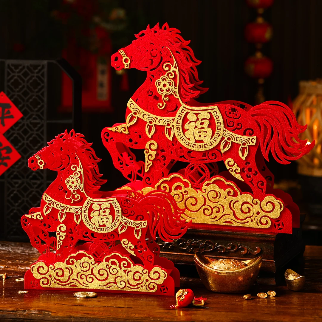 菲寻马年生肖摆件2026新年装饰福字春节客厅桌面喜庆氛围场景布置