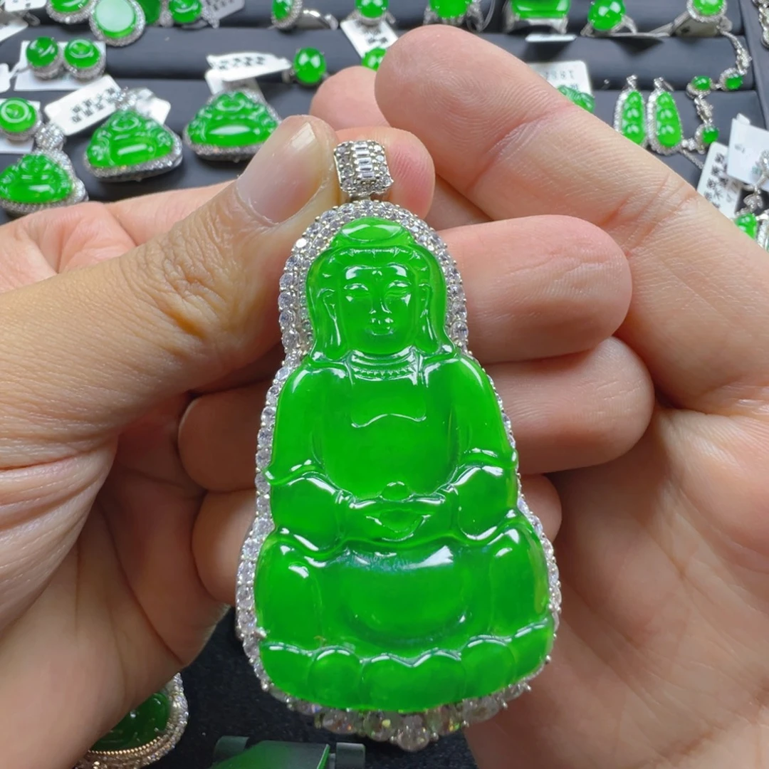 翡翠银S925镶嵌颈饰