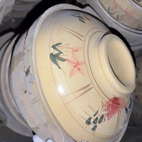 瓷片国营厂库存微瑕24厘米猪油罐黑线盖子晃荡