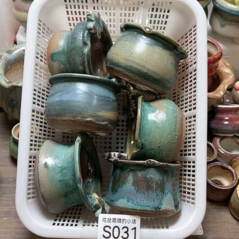 紫砂花盆031微瑕品口径6厘米左右的