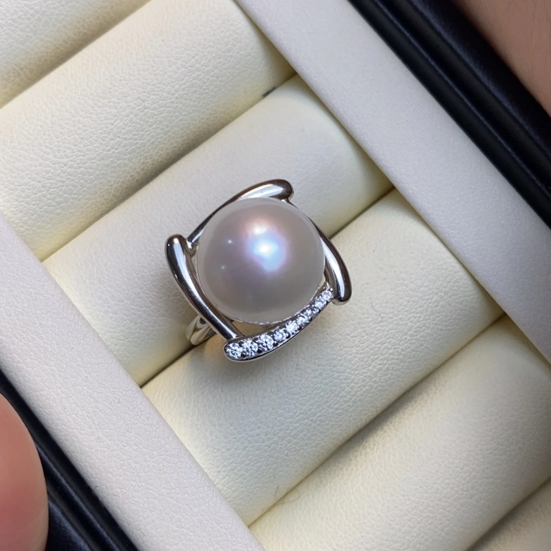 银S925镶嵌淡水珍珠戒指特价
